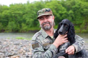 military veteran with dog